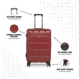 SWISSBRAND C FRIBURG Range Burgundy Color Hard Cabin Luggage
