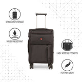 SWISSBRAND C LOCARNO Range Black Color Soft Cabin Luggage