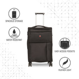 SWISSBRAND C LOCARNO Range Black Color Soft Cabin Luggage