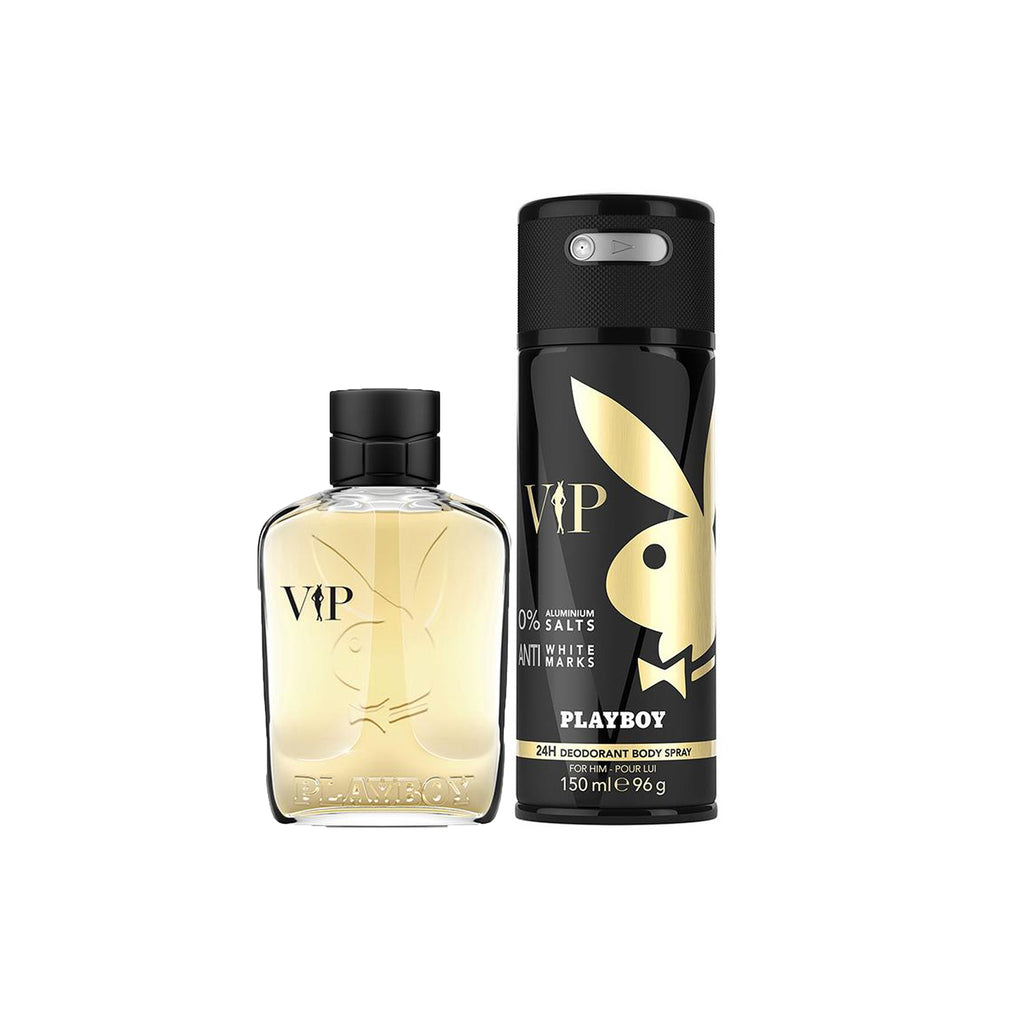 Playboy VIP For Men Gift Set (Eau de Toilette 100ml  +  Body Spray 150ml)