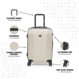 SWISSBRAND C VERNIER Range Beige Color Hard Cabin Luggage