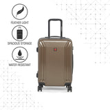 SWISSBRAND Vernier Hard Body Cabin Coffee Luggage Trolley