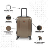 SWISSBRAND C VERNIER Range Coffee Color Hard Cabin Luggage