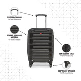 SWISSBRAND C BADEN Range Black Color Hard Cabin Luggage