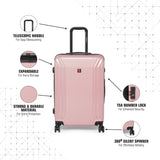 SWISSBRAND C VERNIER Range Rose Gold Color Hard Cabin Luggage