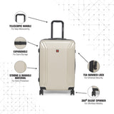 SWISSBRAND C VERNIER Range Beige Color Hard Cabin Luggage