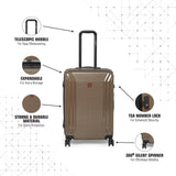 SWISSBRAND C VERNIER Range Coffee Color Hard Cabin Luggage