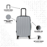 SWISSBRAND C BADEN Range Grey Color Hard Cabin Luggage