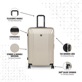 SWISSBRAND Vernier Hard Body Large Beige Luggage Trolley