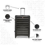 SWISSBRAND Sion Hard Body Large Black/Black Luggage Trolley