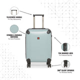 SWISSBRAND Aubonne Hard Body Cabin Light Blue Luggage Trolley