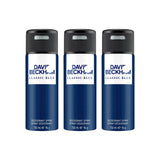 David Beckham Classic Blue Deodorant Spray 150ml (Pack of 3)