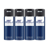 David Beckham Classic Blue Deodorant Spray 150ml (Pack of 4)