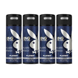 Playboy King M Deodorant Spray 150ml (Pack of 4)