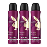 Playboy Queen W Deodorant Spray 150ml (Pack of 3)