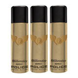 Police Millionaire Homme Deodorant Spray 200ml (Pack of 3)