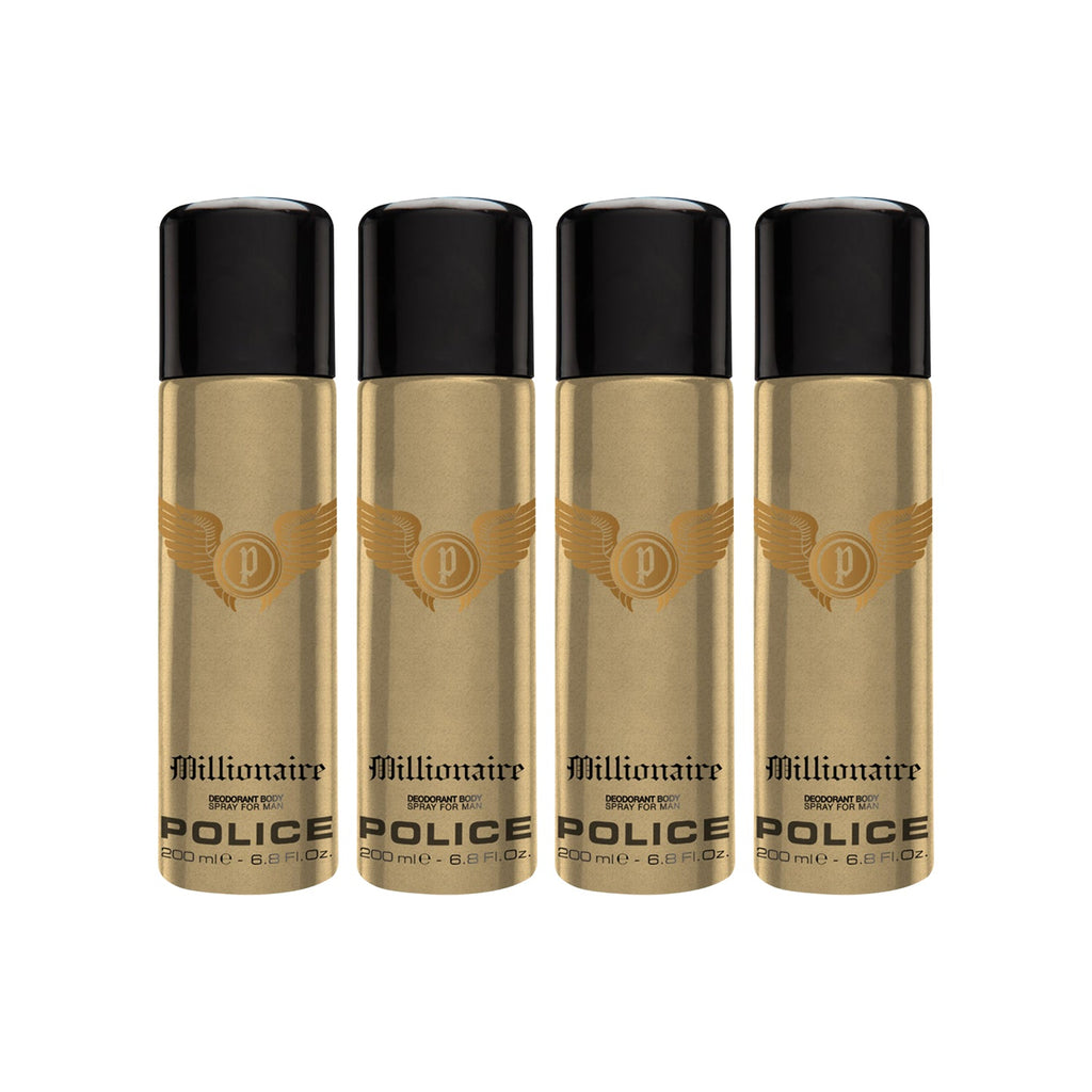 Police Millionaire Homme Deodorant Spray 200ml (Pack of