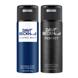 David Beckham Classic Blue 150ml + Respect 150ml Deo Combo Set (Pack of 2)
