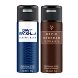 David Beckham Classic Blue 150ml + Intimately Man 150ml Deo Combo Set (Pack of 2)