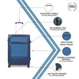 RONCATO New York Soft Blue Notte Luggage Trolley