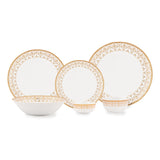 Hitkari Porcelain Golden Glory Dinner Set | 33 Pcs.|Modern & Trendy Design |Designed in India