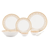 Hitkari Porcelain Golden Glory Dinner Set | 33 Pcs.|Modern & Trendy Design |Designed in India