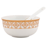 Hitkari Porcelain Golden Glory Dinner Set | 33 Pcs.|Modern & Trendy Design |Designed in India