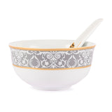 Hitkari Porcelain Verona Dinner Set for 6 | 33 Pcs | Luxury Dinnerware with Pure Gold Lining