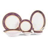 Hitkari Porcelain Dinner Set for 6 | 33 Pcs.| Luxury Dinnerware with Pure Gold Lining