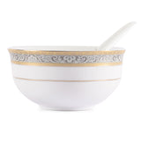 Hitkari Porcelain Dinner Set for 6 | 33 Pcs.|Luxury Dinnerware with Pure Gold Lining