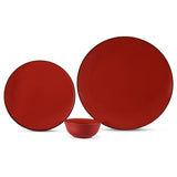 Hitkari Porcelain Crimson Rose 18 Pcs. Dinner Set for 6|Glazed Dinnerware for 6