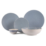 Hitkari Porcelain Blue Dew 21 Pc. Dinner Set for 6 |Porcelain Luxury Dinnerware with Elegant Design