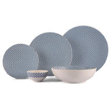 Hitkari Porcelain Blue Dew 21 Pc. Dinner Set for 6 |Porcelain Luxury Dinnerware with Elegant Design