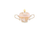Hitkari Porcelain Mimosa Tea Set of 24 | Luxury Tea Cup saucer with Elegant Design |Gold Pink