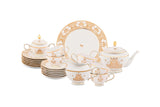 Hitkari Porcelain Jannat Tea Set of 24 Luxury Tea Cup saucer with Elegant Design |Golden