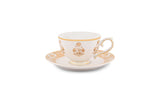 Hitkari Porcelain Jannat Tea Set of 24 Luxury Tea Cup saucer with Elegant Design |Golden
