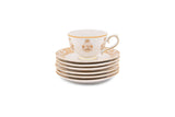 Hitkari Porcelain Jannat Tea Set of 24 Luxury Tea Cup saucer with Elegant Design |Golden