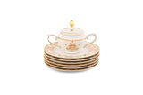 Hitkari Porcelain Jannat Tea Set of 24 Luxury Tea Cup saucer with Elegant Design |Golden