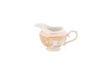 Hitkari Porcelain Mimosa Tea Set of 17 | Luxury Tea Cup saucer with Elegant Design |Gold Pink