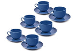 Hitkari Porcelain Blue Ocean Glaze Tea Set of 17 | Microweb Safe & Dishwasher Safe | Blue