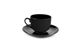 Hitkari Porcelain Black Sea Glaze Tea Set of 17| Microweb Safe & Dishwasher Safe | Black