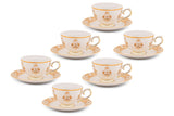 Hitkari Porcelain Jannat Cup & Saucer Set for 6 |Luxury Cup saucer with Elegant Design | Golden