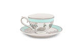 Hitkari Porcelain Jahanara Cup & Saucer Set for 6 | Luxury Cup saucer with Elegant Design |Green