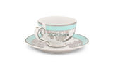 Hitkari Porcelain Jahanara Cup & Saucer Set for 6 | Luxury Cup saucer with Elegant Design |Green