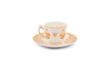 Hitkari Jannat Coffee Cup & Saucer Set for 6 | Luxury Cup saucer with Elegant Design | Golden