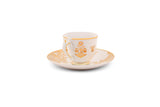 Hitkari Jannat Coffee Cup & Saucer Set for 6 | Luxury Cup saucer with Elegant Design | Golden