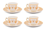 Hitkari Jannat Coffee Cup & Saucer Set for 6 | Luxury Cup saucer with Elegant Design | Golden