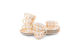 Hitkari Jannat Coffee Cup & Saucer Set for 6 | Luxury Cup saucer with Elegant Design | Golden