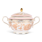 Hitkari Porcelain Mimosa Dinner Set of 35 Pcs |Premium Mimosa Design |Gold Pink