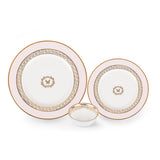 Hitkari Porcelain Mimosa Dinner Set of 33 Pcs | Service for 6  | Premium Mimosa Design |Gold Pink